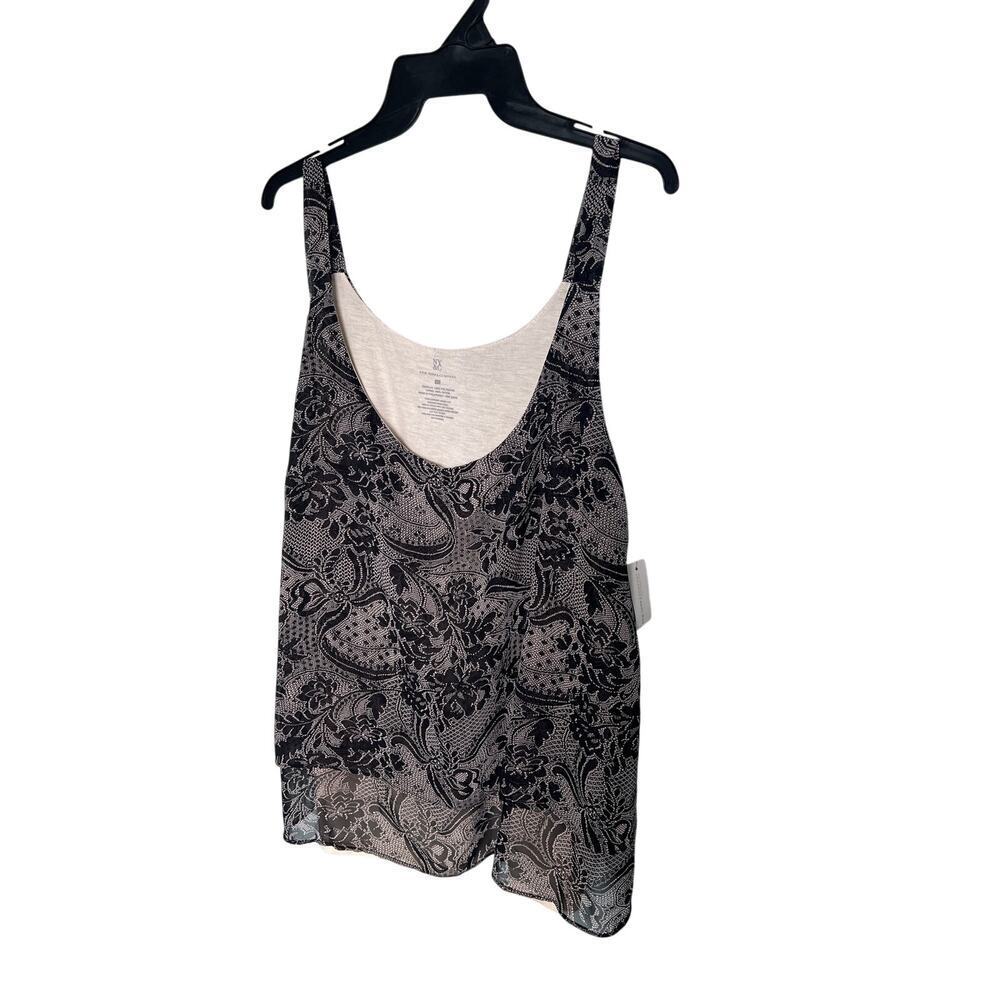 NY & Company NWT Women’s Black multi swing sleeveless Top Size XL.